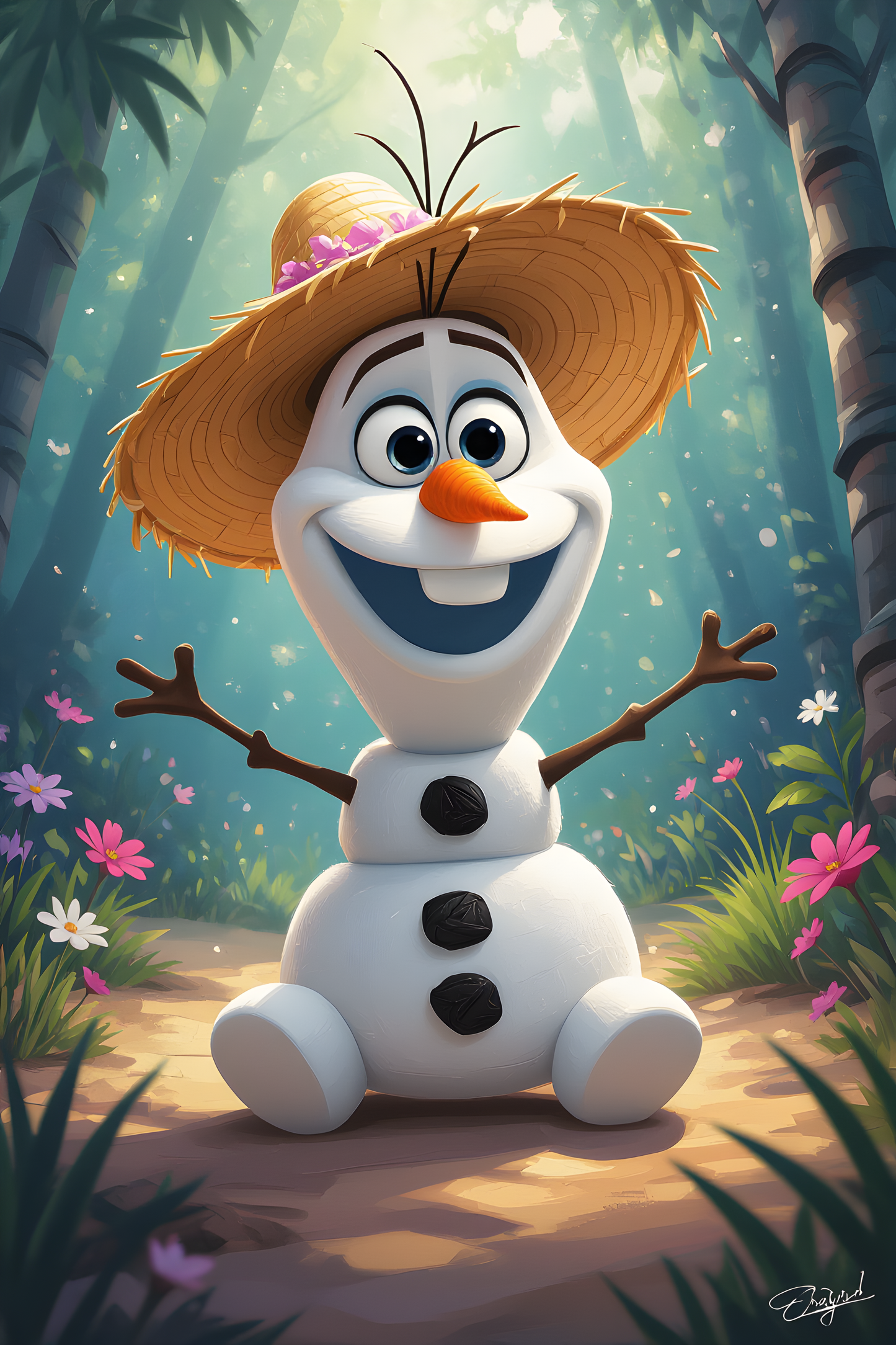 Olaf from frozen digital wallpaper