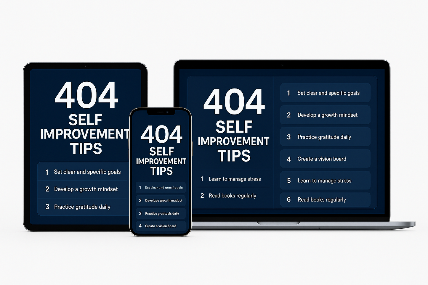 404 Self Improvement Tips Digital Mockup