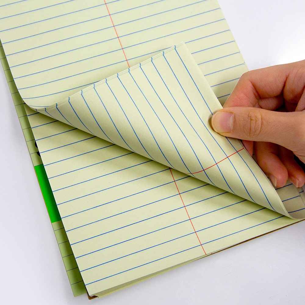 70 Ct. 6" X 9" Green Tint Gregg Ruled Steno Book.