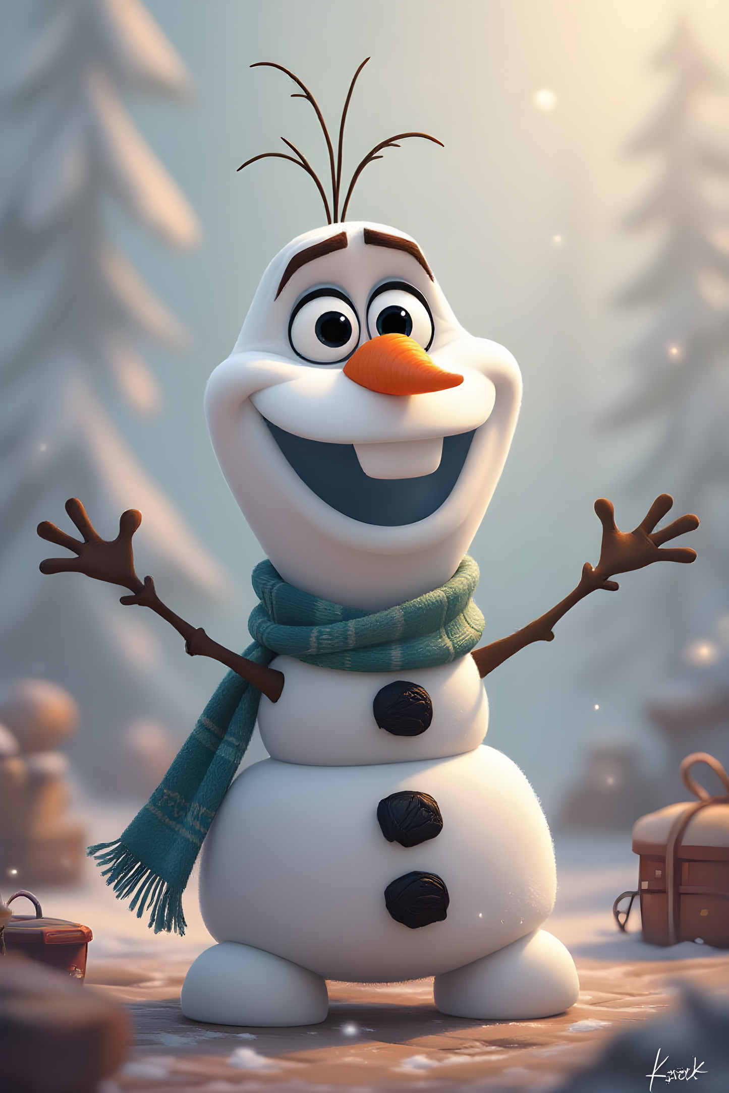 Olaf from frozen digital wallpaper