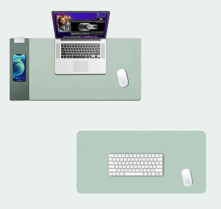 15W Quick Charge Mouse Mat With Cordless Power Desk Pad For Work And Home