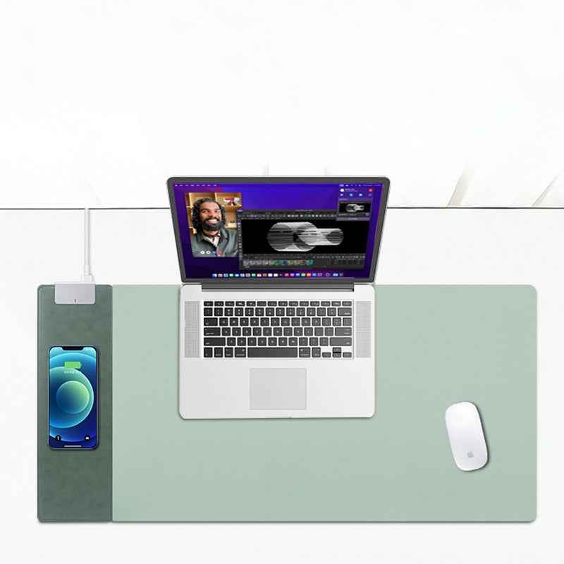 15W Quick Charge Mouse Mat With Cordless Power Desk Pad For Work And Home