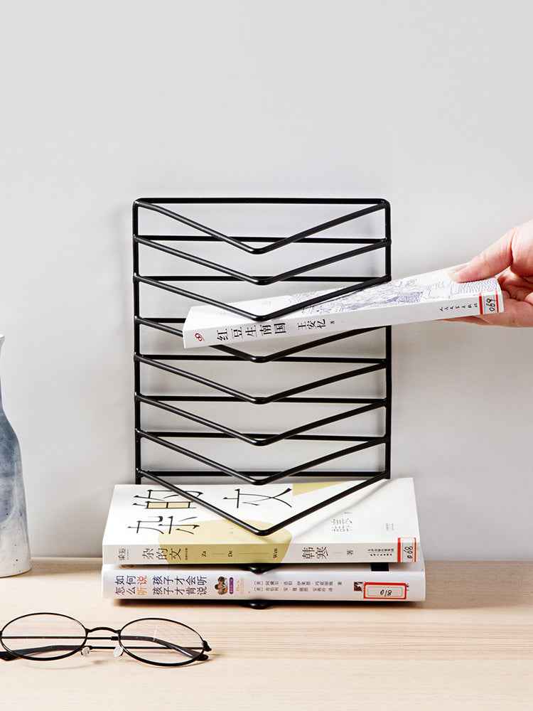 Metal Desktop Triangle Book Holder Study Desk Organizer Student Reading Stand Tabletop Book Support Page Holder Book Display Shelf