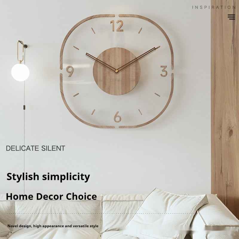 Elegant Clear Wooden Hanging Timepiece
