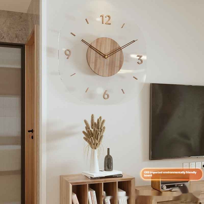 Elegant Clear Wooden Hanging Timepiece