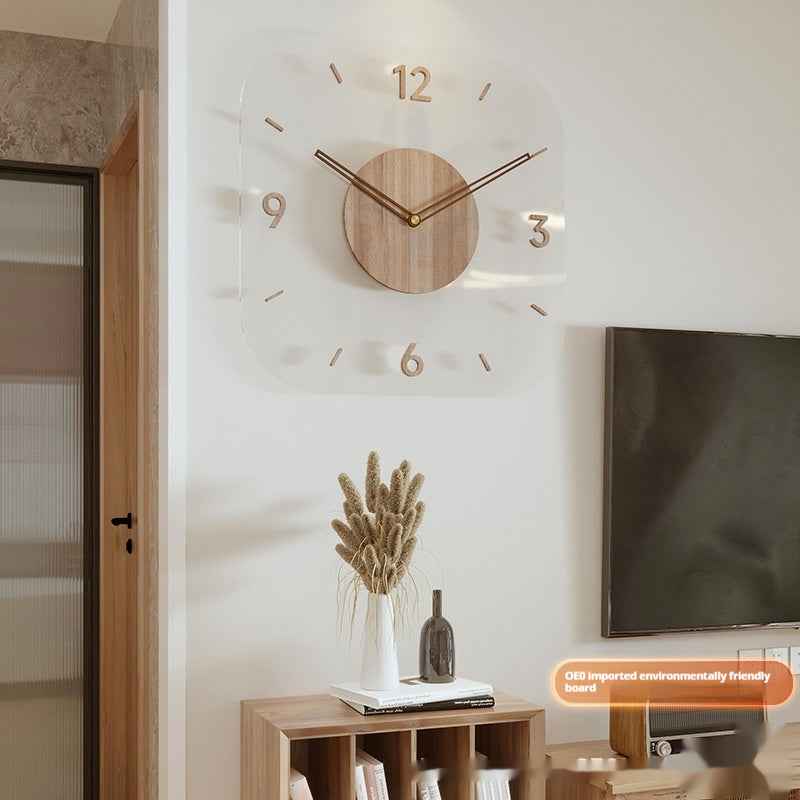 Elegant Clear Wooden Hanging Timepiece