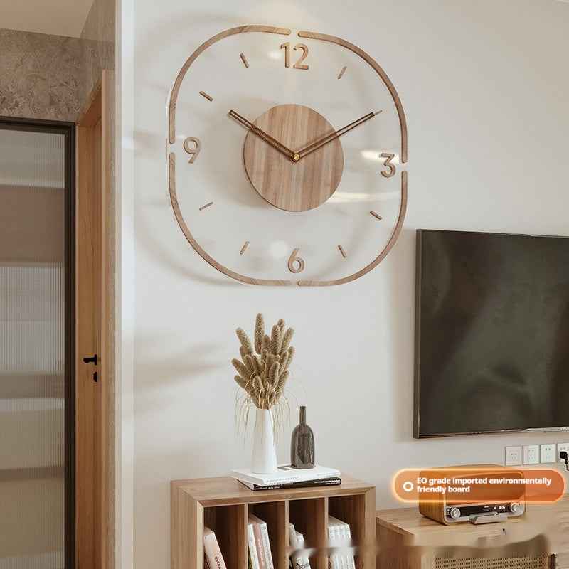 Elegant Clear Wooden Hanging Timepiece