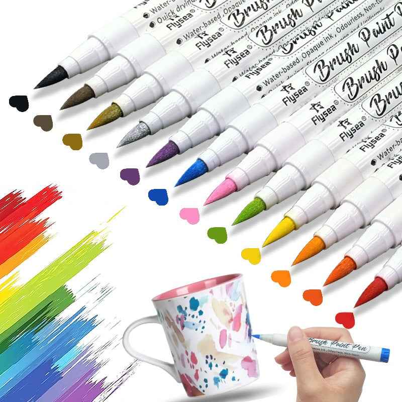 Gentle Tip Watercolor Brush Hand Drawn Sketch Art Greeting Marker Pen