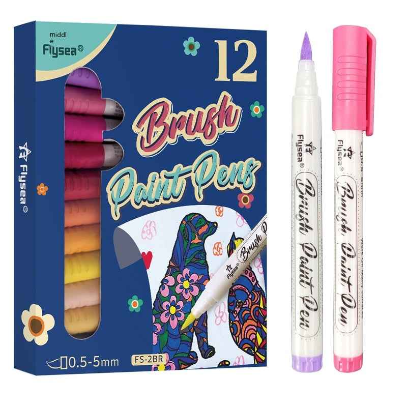 Gentle Tip Watercolor Brush Hand Drawn Sketch Art Greeting Marker Pen