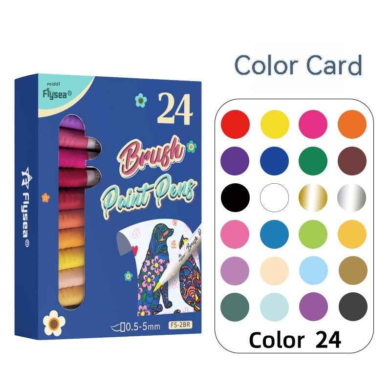 Gentle Tip Watercolor Brush Hand Drawn Sketch Art Greeting Marker Pen