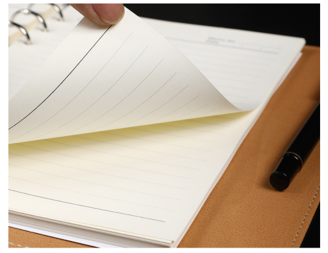 Premium A5 stitched strap 6-slot fastener journal