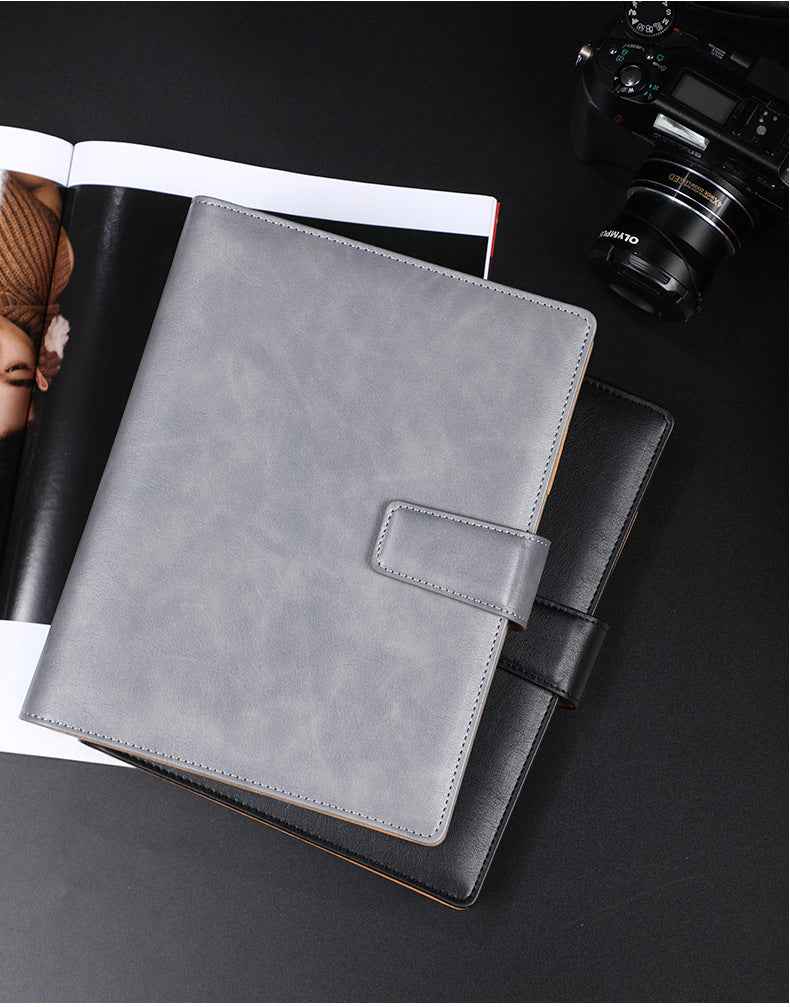 Premium A5 stitched strap 6-slot fastener journal