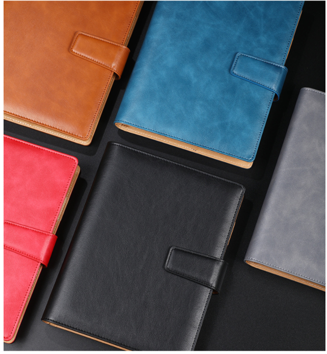 Premium A5 stitched strap 6-slot fastener journal