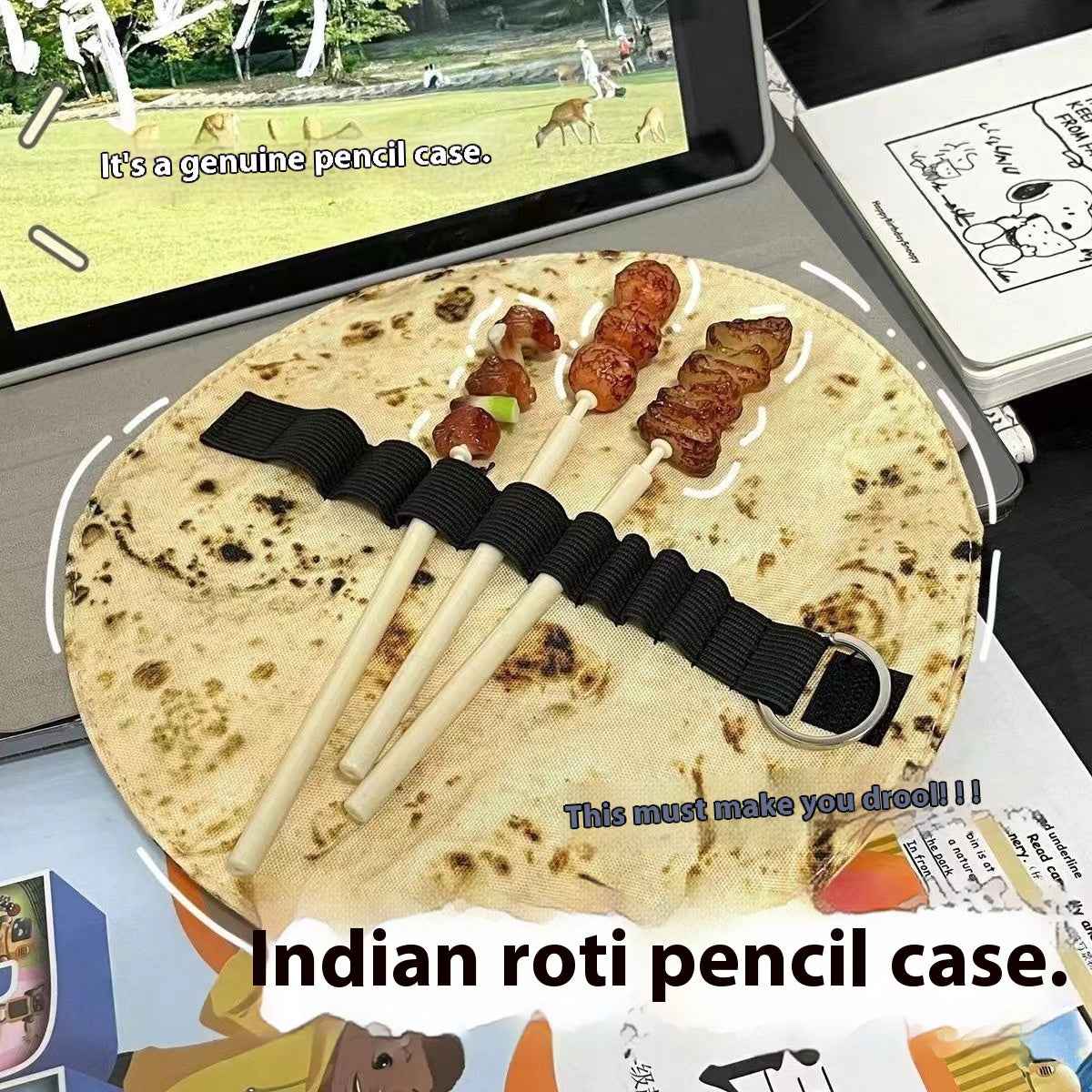 Creative Indian Flying Cake Pen Case