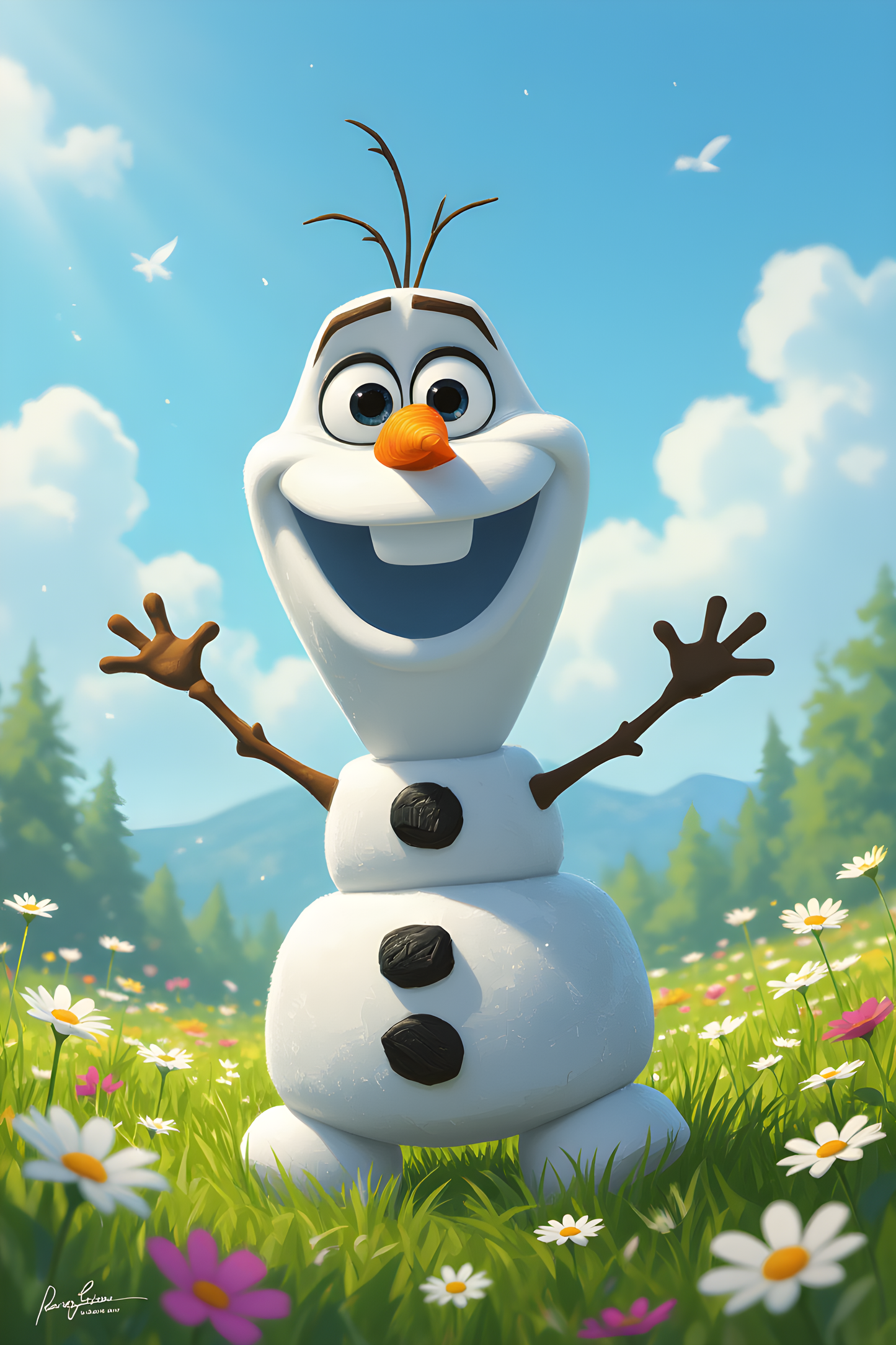 Olaf from frozen digital wallpaper