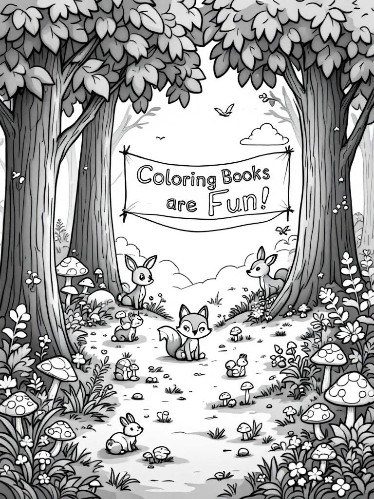 Forest Animals printable or digital coloring books