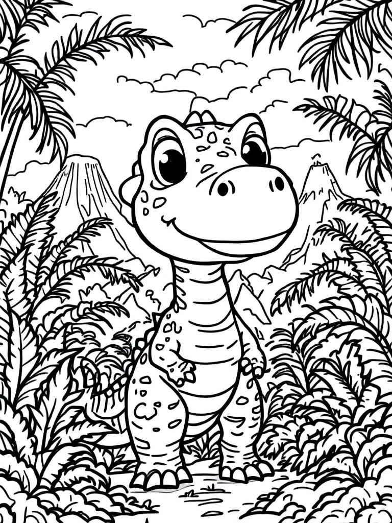 Dinosaur printable or digital coloring books