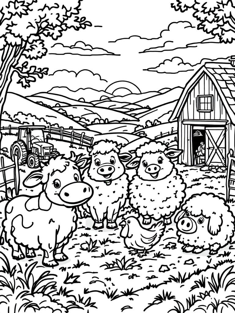 Forest Animals printable or digital coloring books
