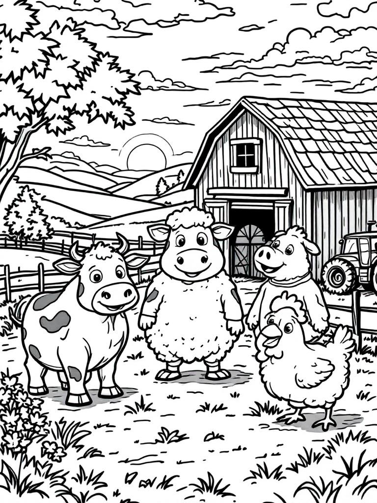 Forest Animals printable or digital coloring books