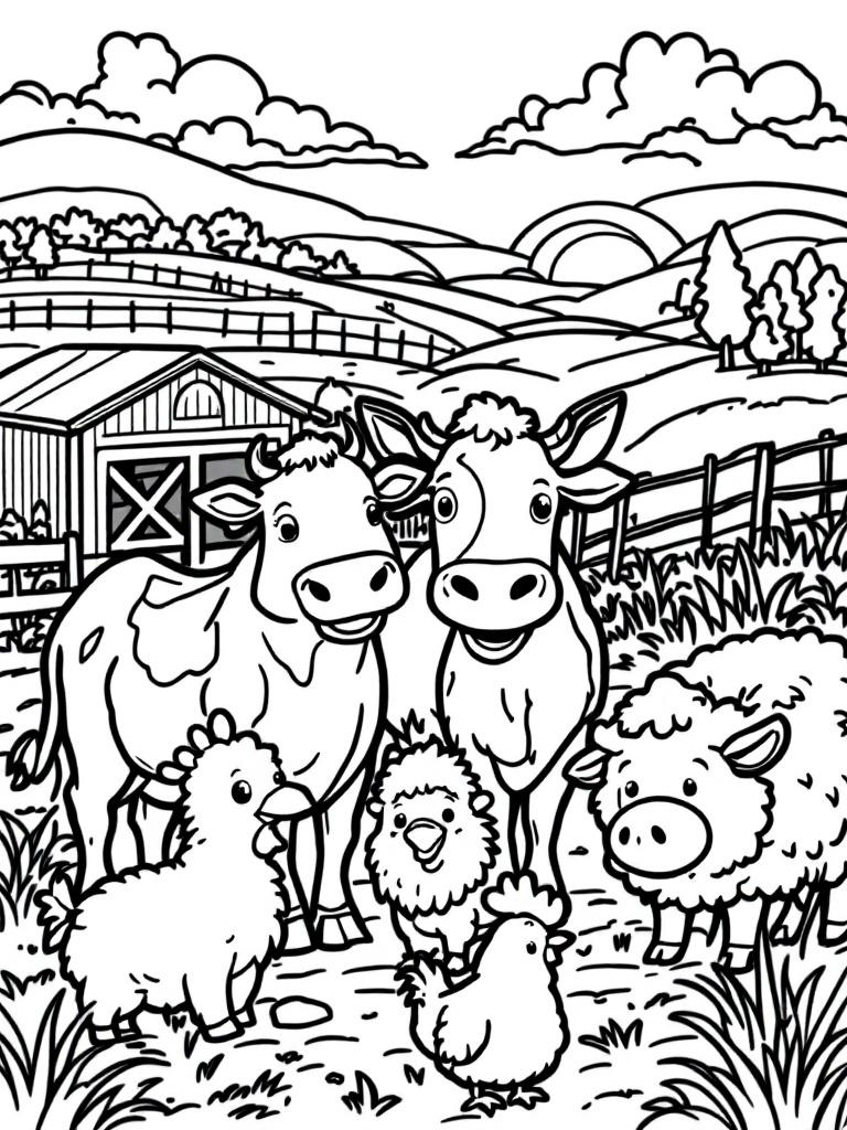 Forest Animals printable or digital coloring books