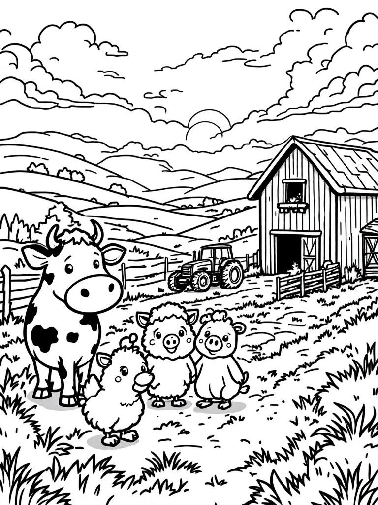 Forest Animals printable or digital coloring books