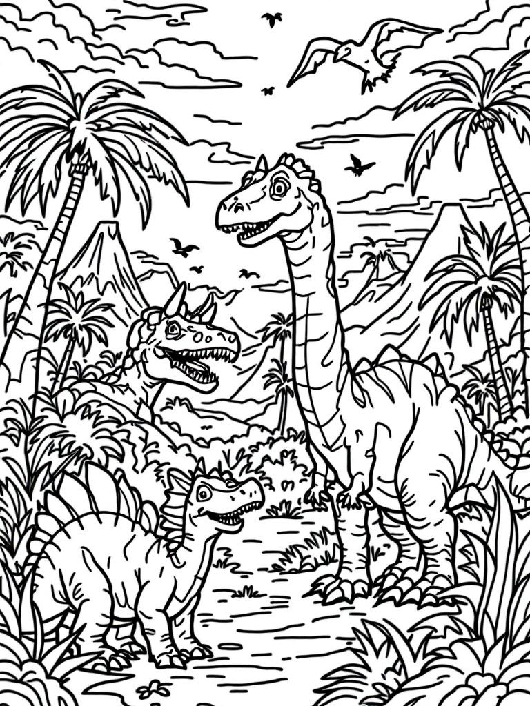 Dinosaur printable or digital coloring books