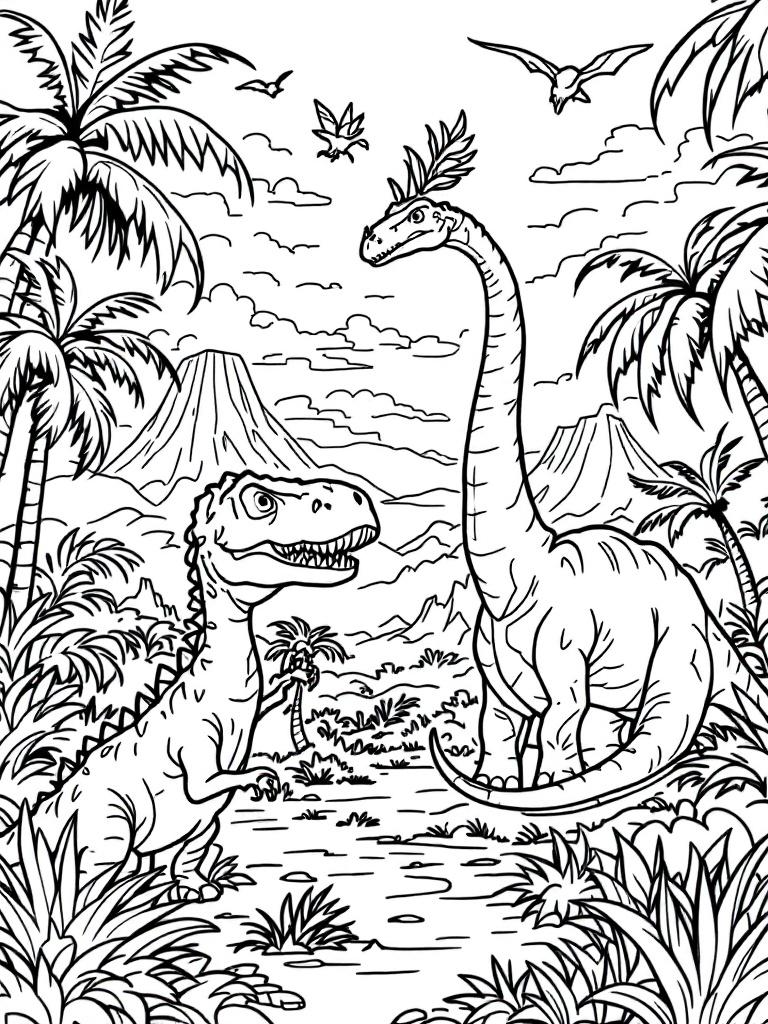 Dinosaur printable or digital coloring books
