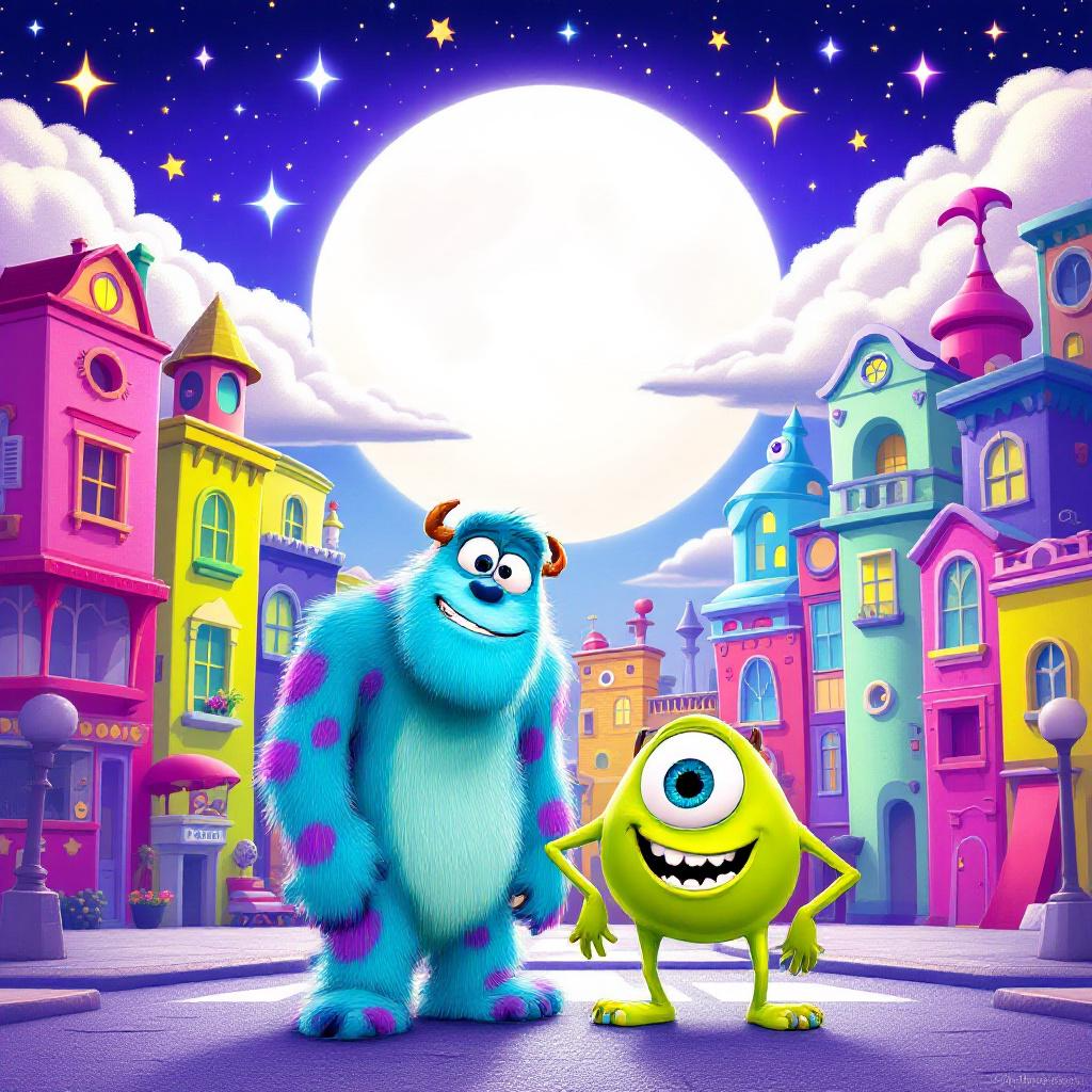Monster Inc digital wallpaper