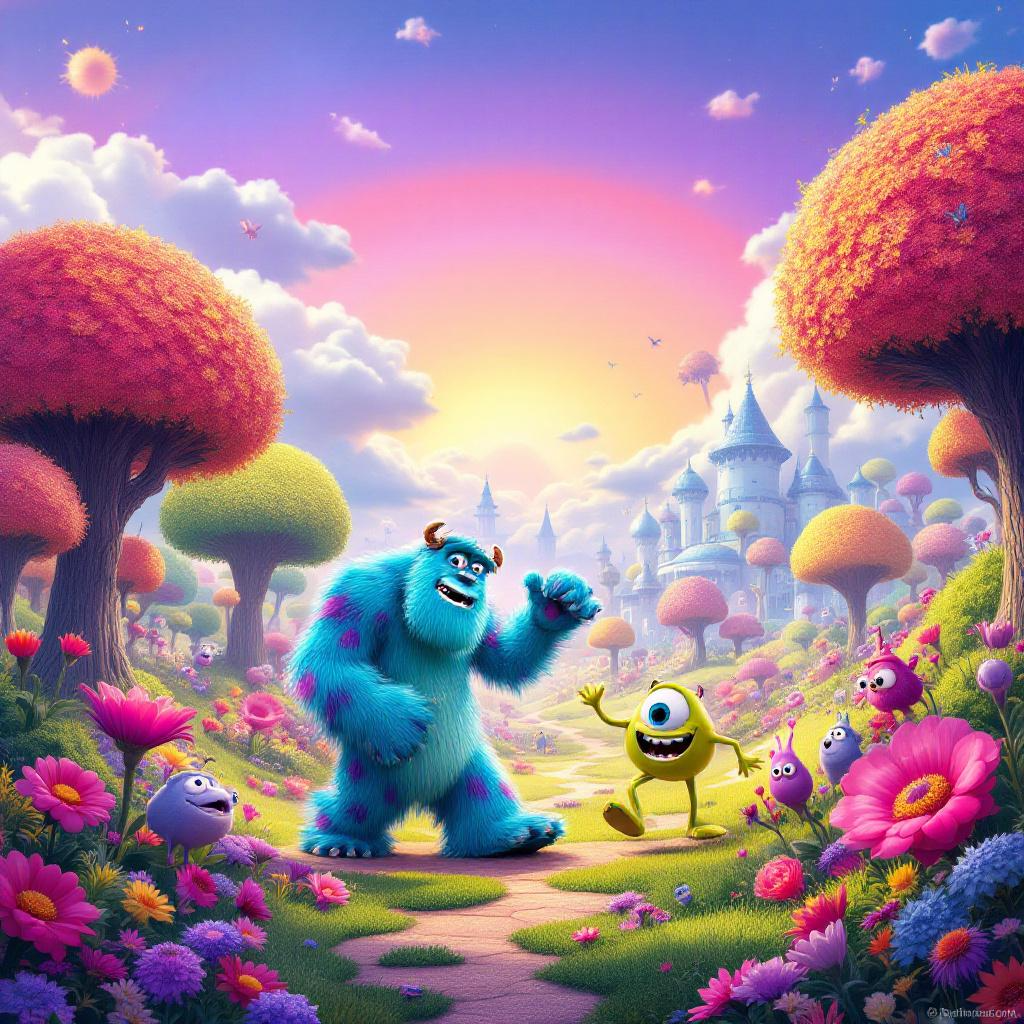 Monster Inc digital wallpaper