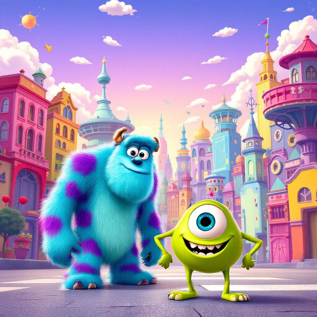 Monster Inc digital wallpaper