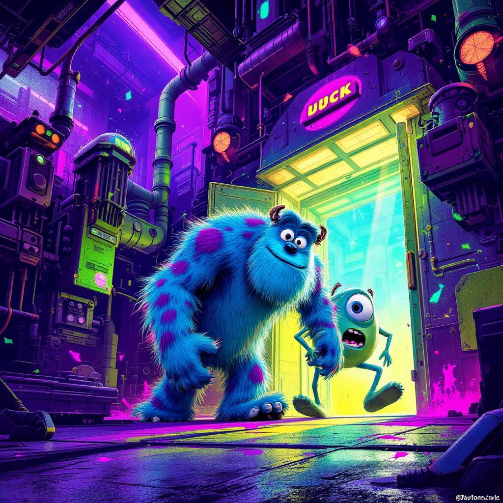 Monster Inc digital wallpaper