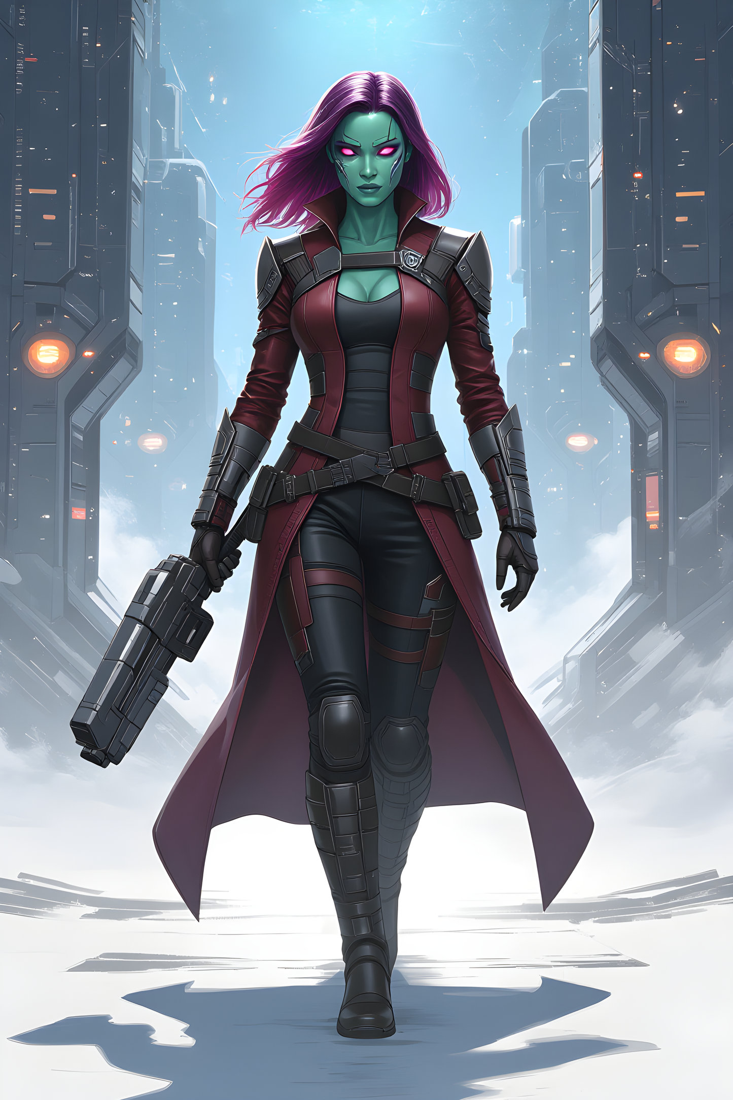 Guardians of the Galaxy Gamora Digital Wallpaper.