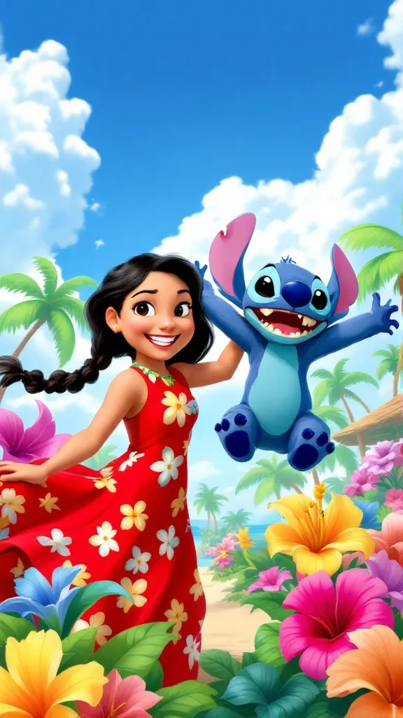 Lilo and Stitch Digital Wallpaper 3 - Mobile, Tablet & Desktop.