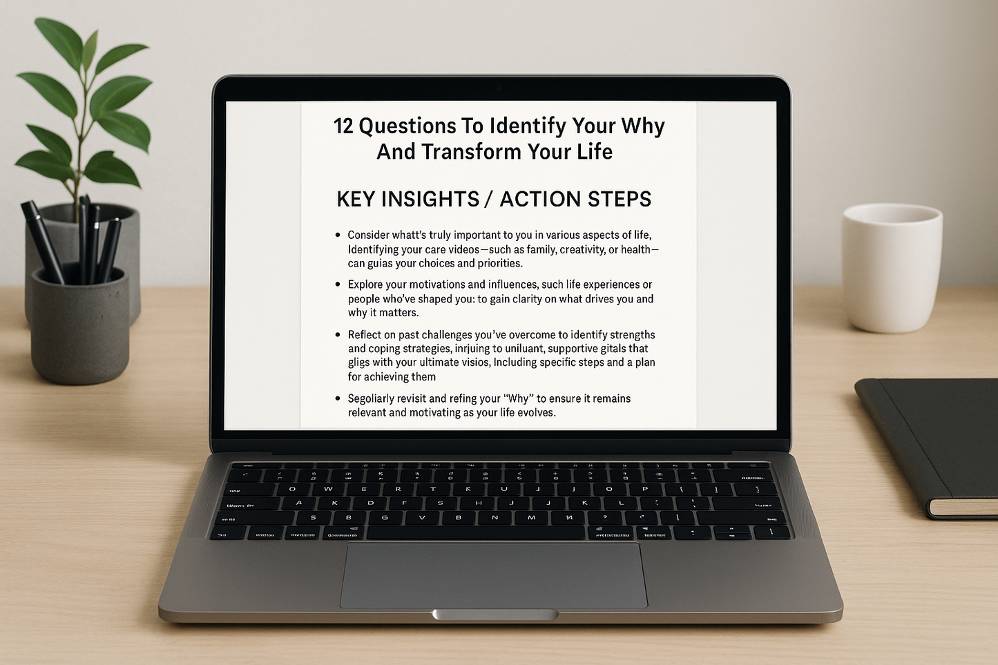 Life purpose ebook on laptop