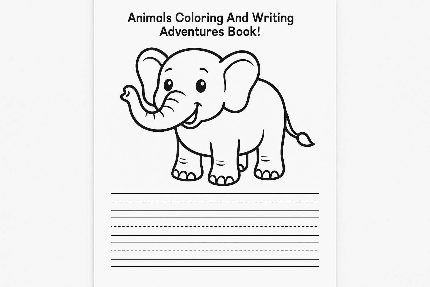 Sample coloring page from animals book