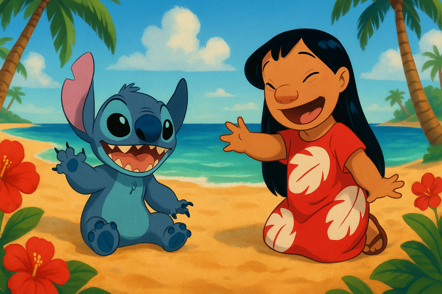 Lilo and Stitch Digital Wallpaper Wallpaper - Mobile, Tablet & Desktop.