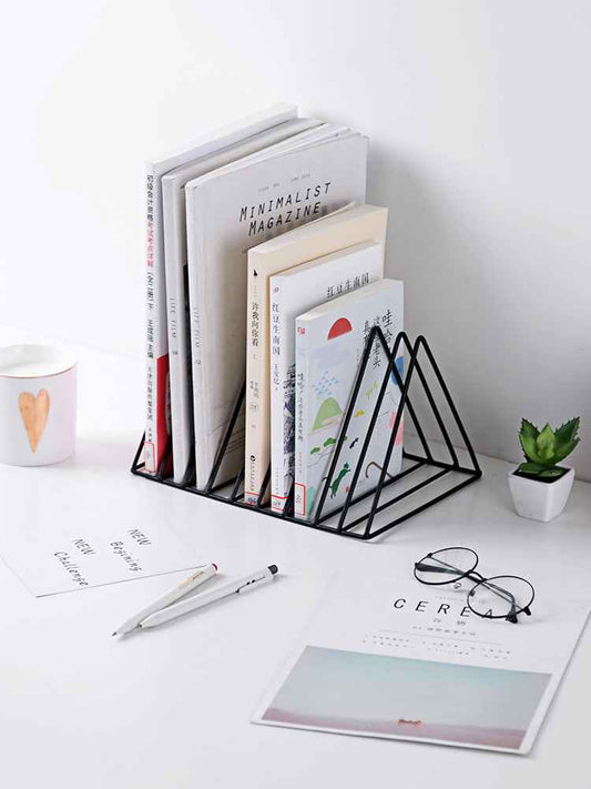 Metal Desktop Triangle Book Holder Study Desk Organizer Student Reading Stand Tabletop Book Support Page Holder Book Display Shelf