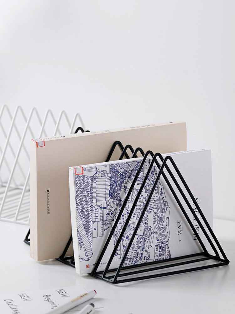 Metal Desktop Triangle Book Holder Study Desk Organizer Student Reading Stand Tabletop Book Support Page Holder Book Display Shelf