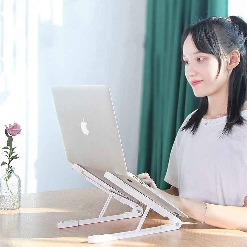 Adjustable Laptop Holder Ventilated Base Elevated Stand Foldable Desktop Riser