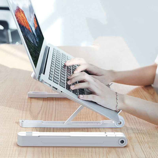 Adjustable Laptop Holder Ventilated Base Elevated Stand Foldable Desktop Riser
