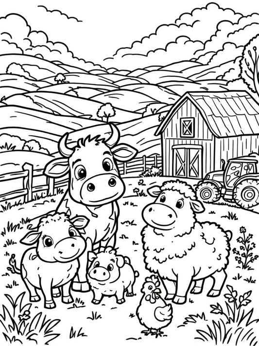 Forest Animals printable or digital coloring books