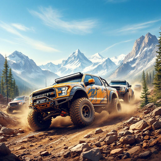 Off-road trucks digital wallpaper