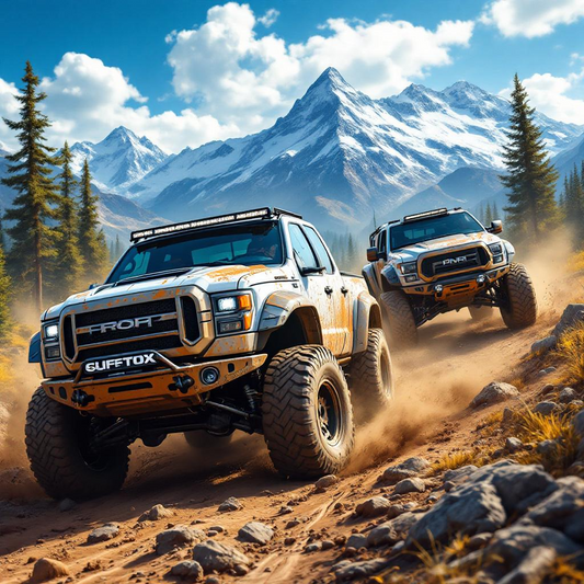 Off-road trucks digital wallpaper