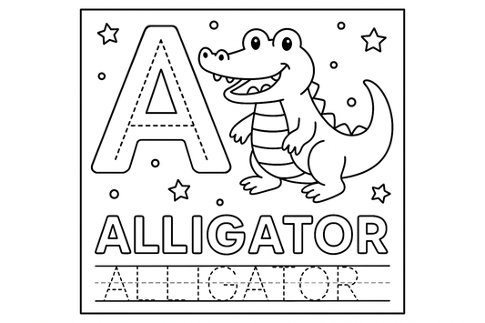 Animal Alphabet Tracing and Coloring Book.