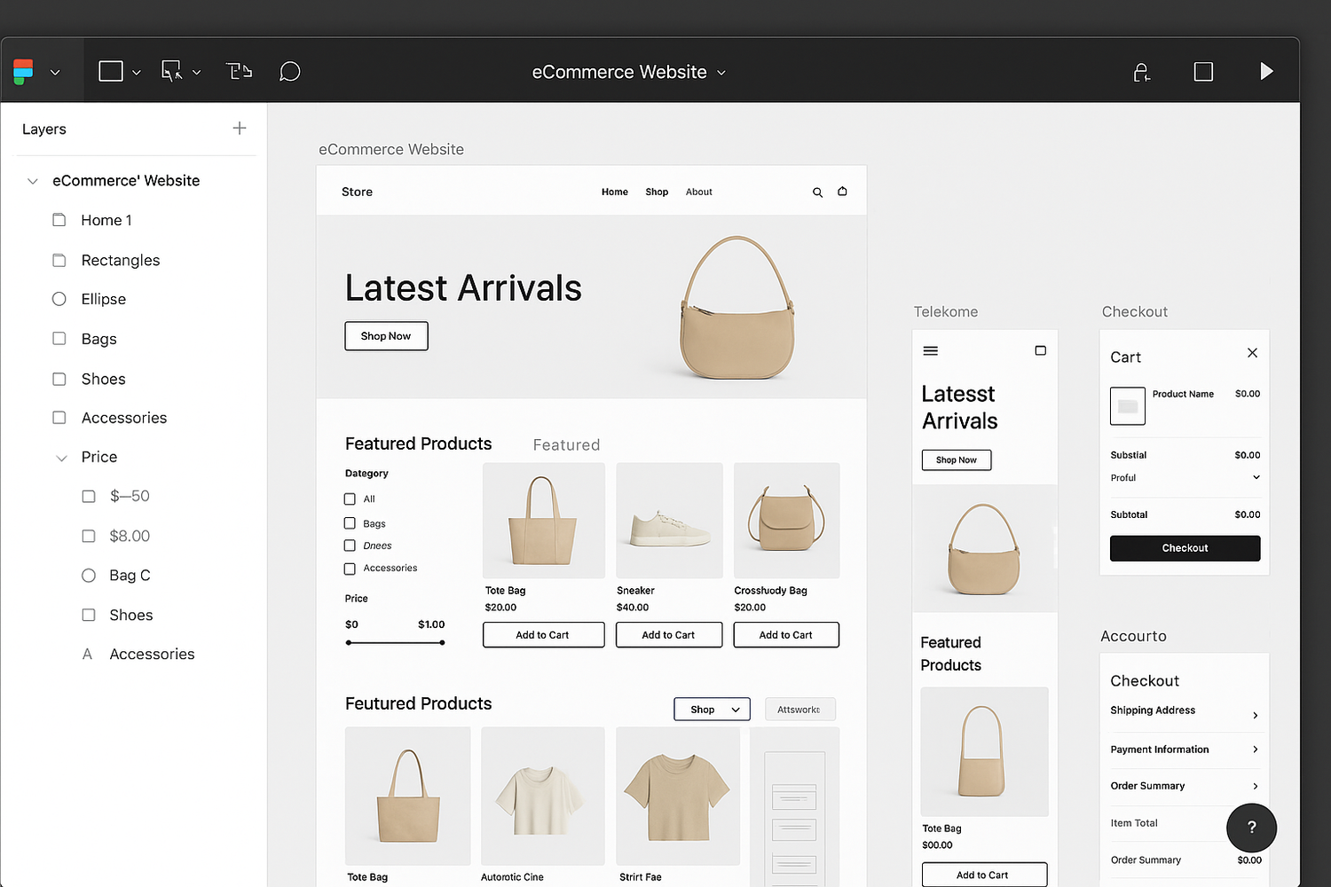 Ecommerce Website Template with Figma Design