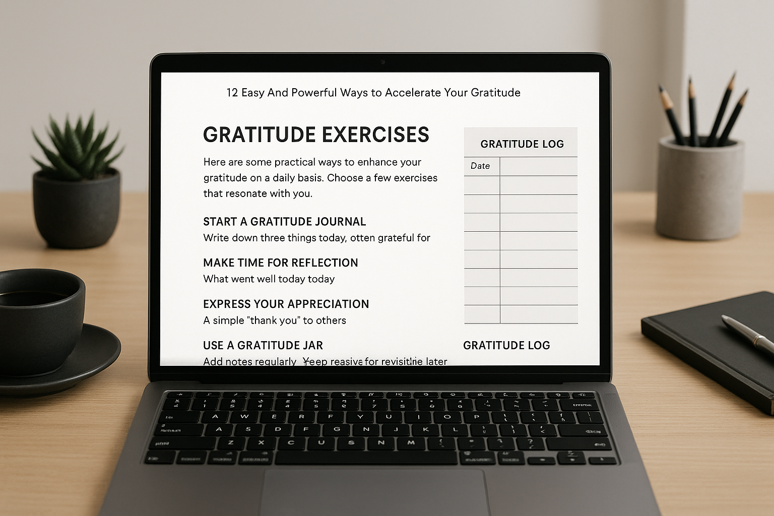 Gratitude ebook on laptop