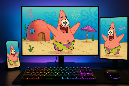 Patrick Star Gaming Setup Wallpaper Mockups