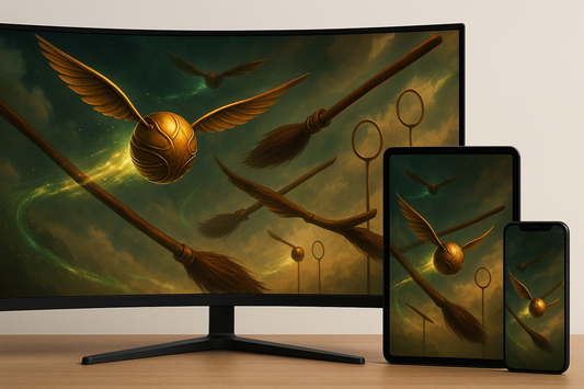 Quidditch Wallpaper Gaming Setup Mockup