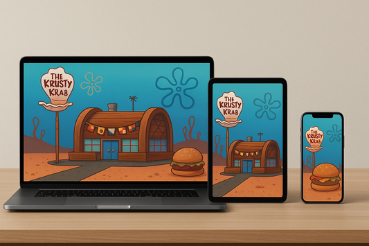 Krusty Krab Restaurant Wallpaper Workspace Mockups