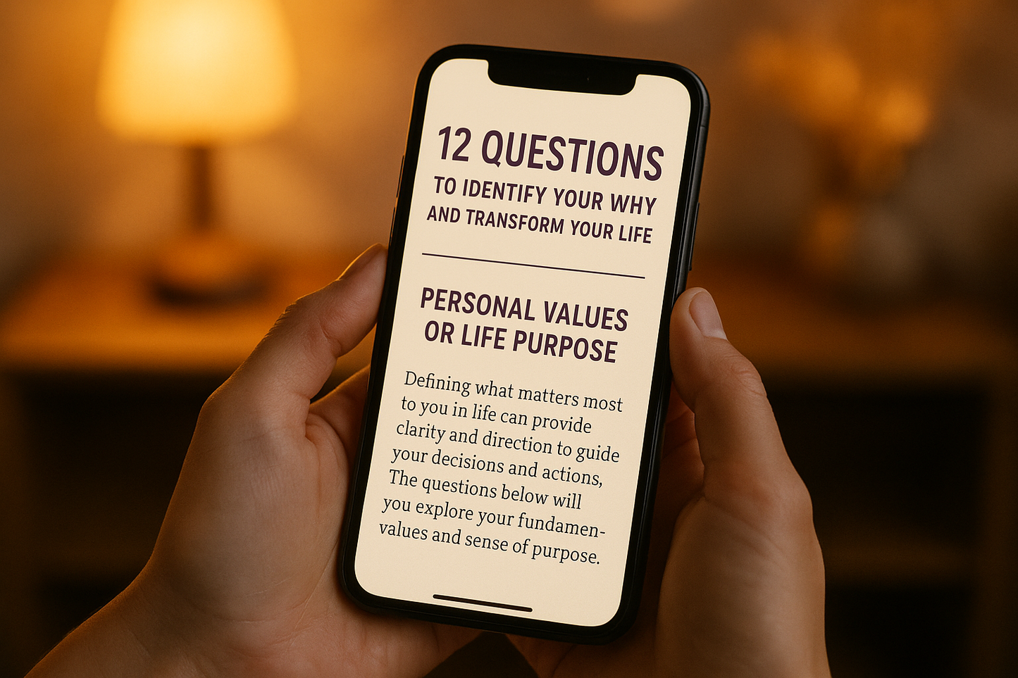 Life transformation ebook on smartphone
